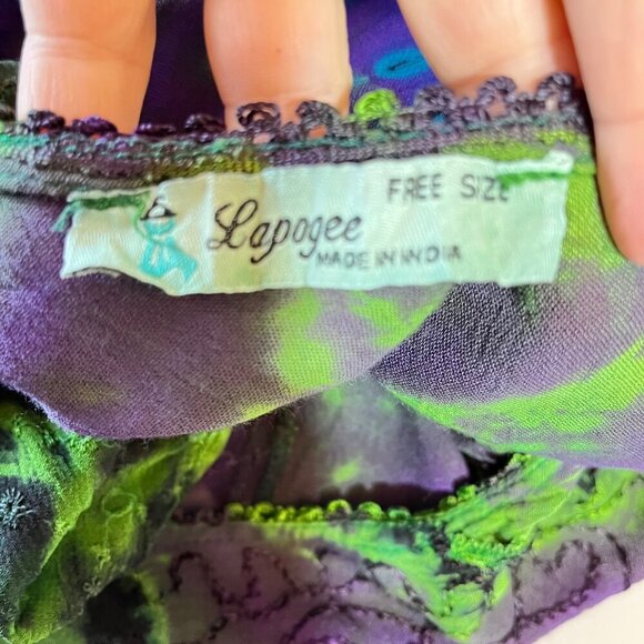 Lapogee Women's Boho Tie-Dye Tunic Top Free Size Multicolor Rayon Made In India - Picture 5 of 7